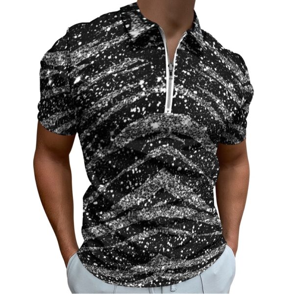Animal Print Short Sleeve Polo Shirt - Image 5
