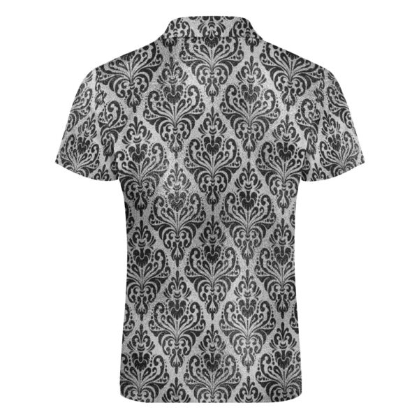 Damask Short Sleeve Polo Shirt - Image 5