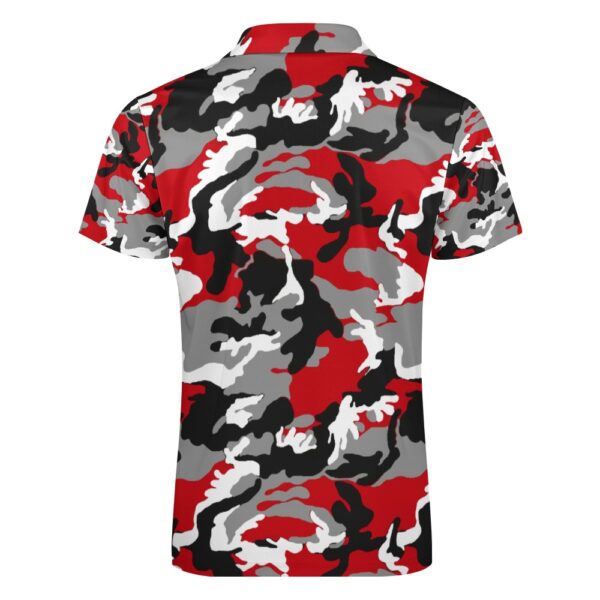 Red Camo Short Sleeve Polo Shirt - Image 5