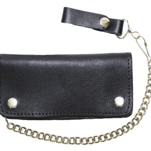 Heavy Duty Black Leather Motorcycle Chain Wallet