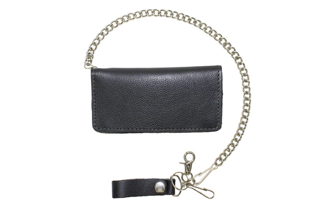 Heavy Duty Black Leather Chain Wallet