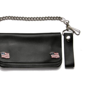 Leather Wallet With USA Flag Snaps