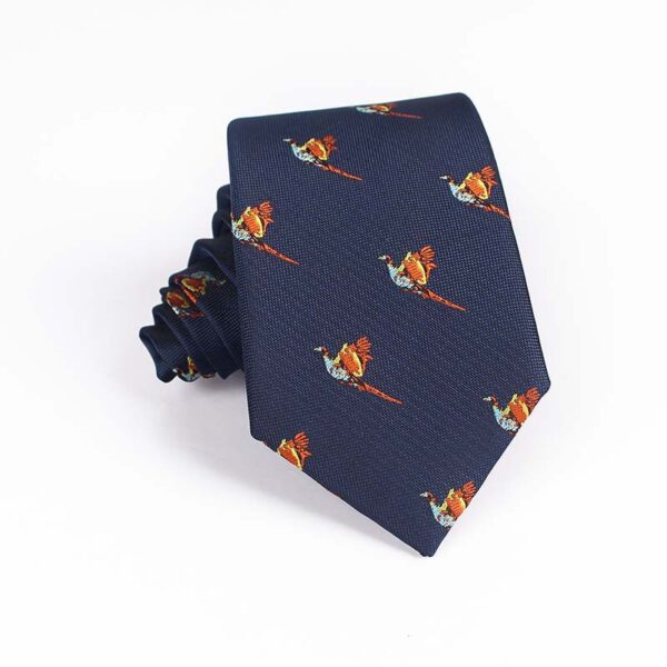 Yarn Dyed Jacquard Bird Necktie - Image 3