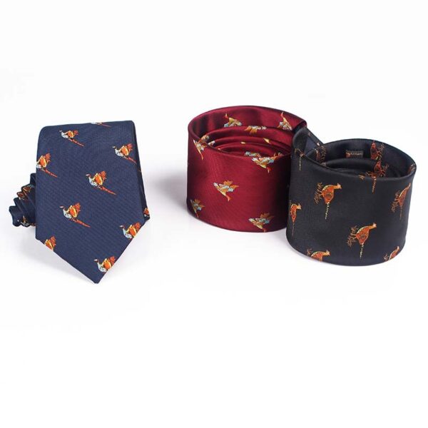 Yarn Dyed Jacquard Bird Necktie - Image 2