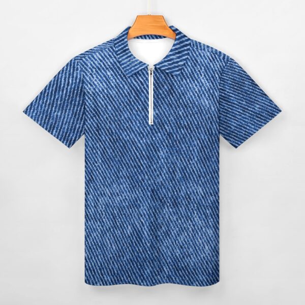 Blue Short Sleeve Polo Shirt - Image 4