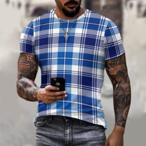 Men's Plaid Cotton T-shirt