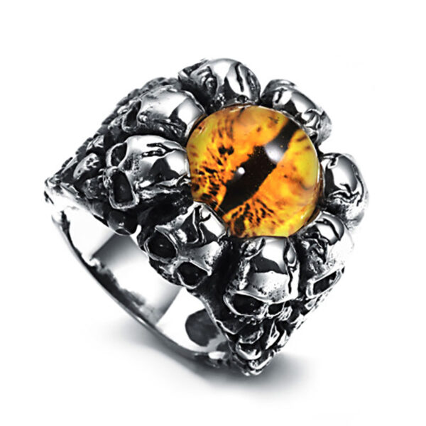 Stainless Steel Gothic Skull Ring - Image 2