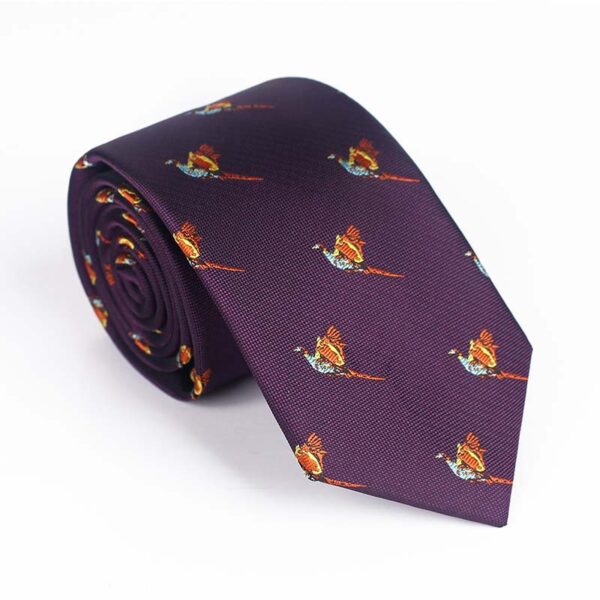 Yarn Dyed Jacquard Bird Necktie - Image 9