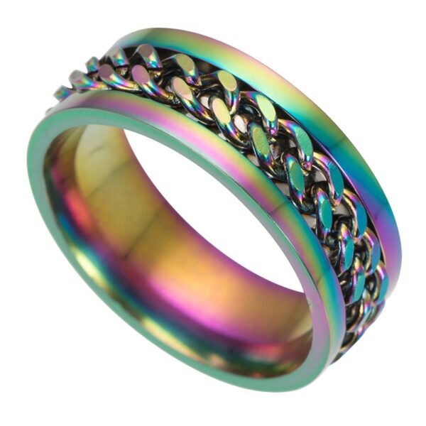 Chain Link Design Stainless Steel Ring - Image 5