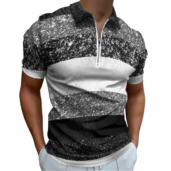 Color Block Short Sleeve Polo Shirt - Image 3