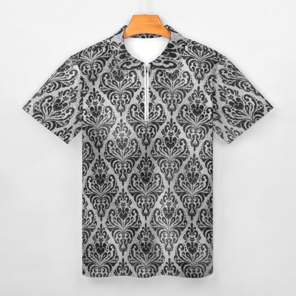 Damask Short Sleeve Polo Shirt - Image 4