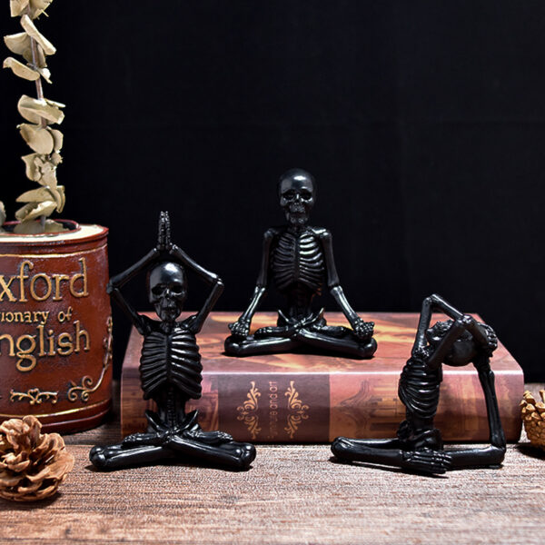 Skull Yoga Resin Figurine - Image 3