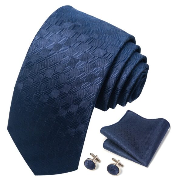 Patterned Necktie Hanky and Cufflinks Set - Image 59