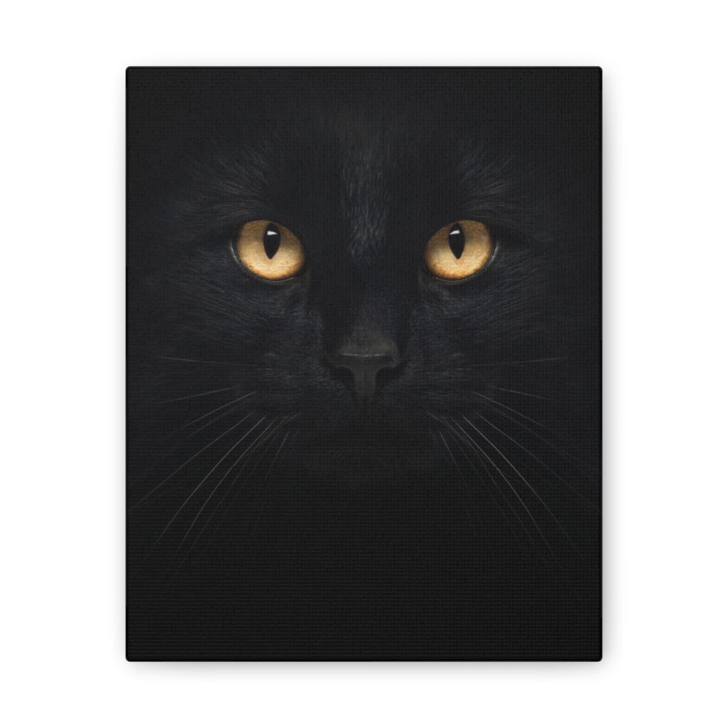 Mysterious Black Cat Canvas Print