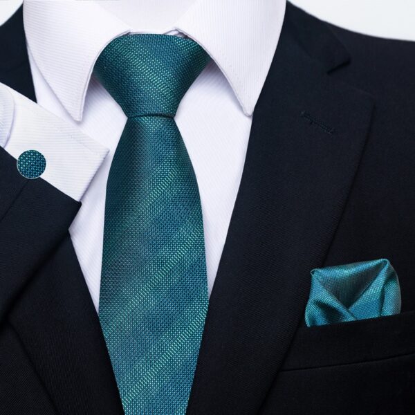 Patterned Necktie Hanky and Cufflinks Set - Image 42