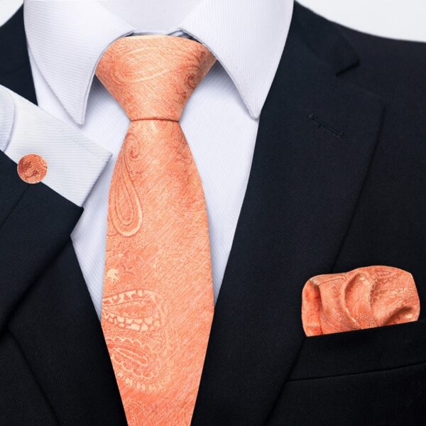 Patterned Necktie Hanky and Cufflinks Set - Image 24