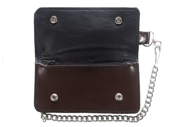 Dream Apparel Brown Bifold Motorcycle Chain Wallet - Image 4