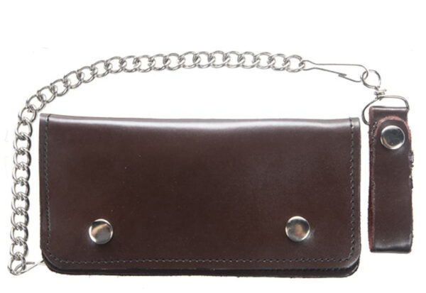 Dream Apparel Brown Bifold Motorcycle Chain Wallet - Image 2