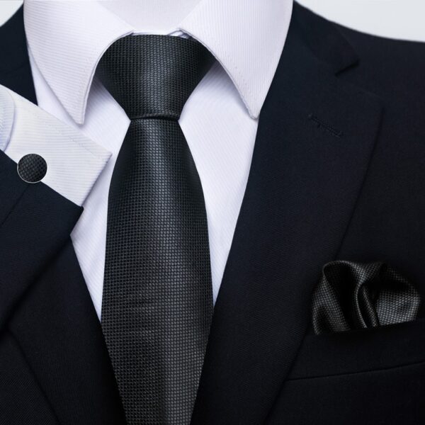 Patterned Necktie Hanky and Cufflinks Set - Image 56
