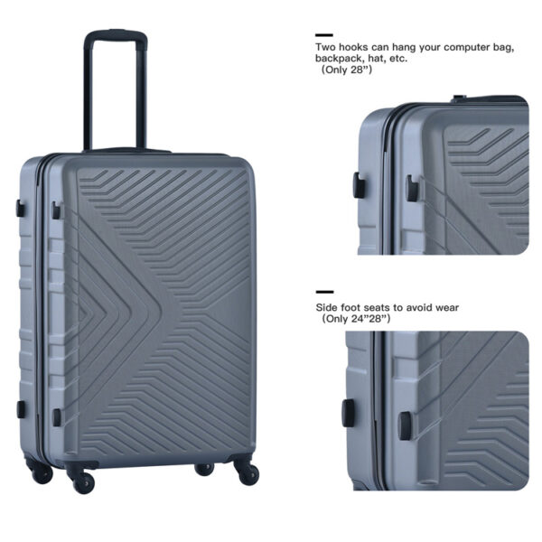 3 Piece Gray ABS Luggage Set - Image 7