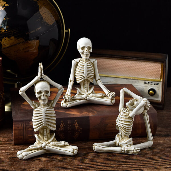 Skull Yoga Resin Figurine