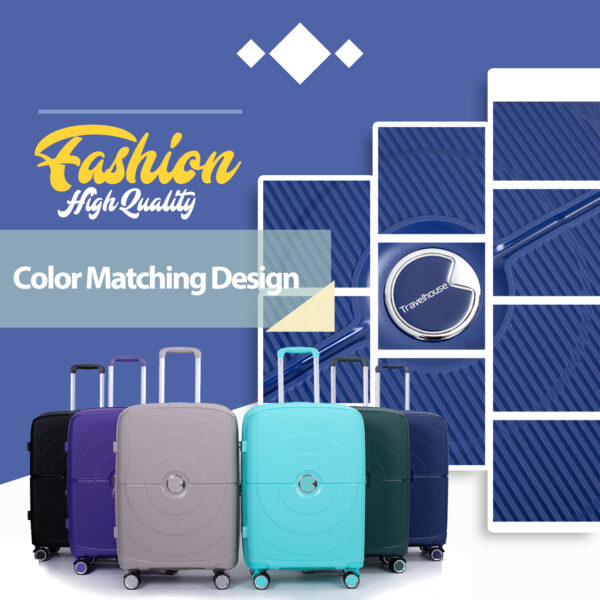 Expandable Lightweight Hard Shell Suitcase Set with Double Spinner Wheels - Image 6