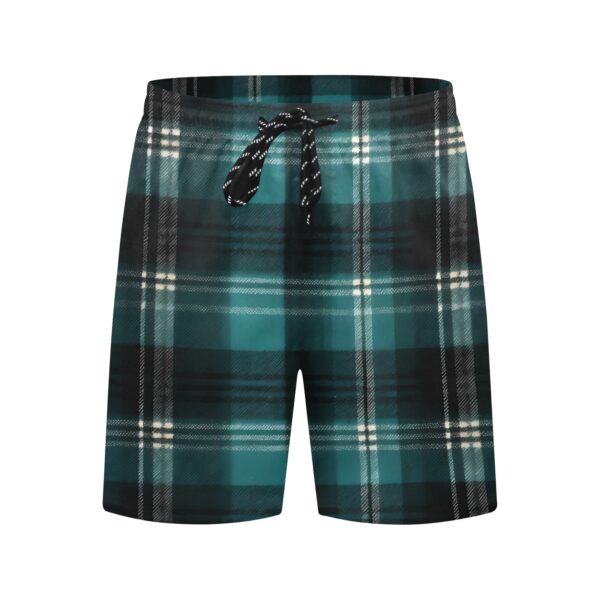 Plaid Men's Mid-Length Beach Shorts - Image 3