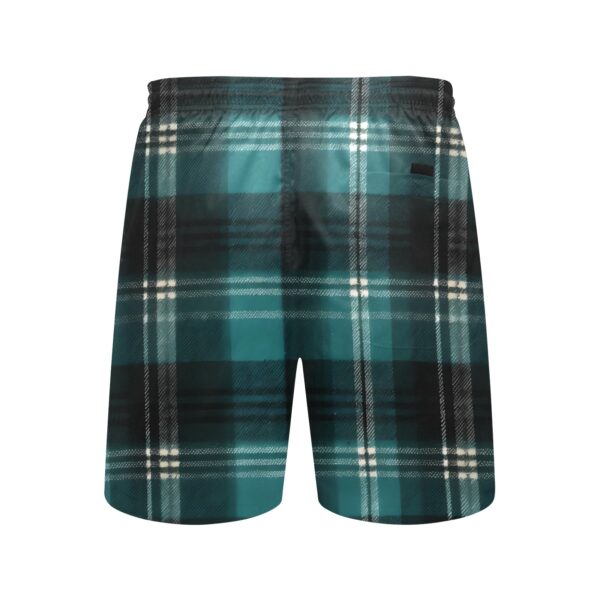 Plaid Men's Mid-Length Beach Shorts - Image 4