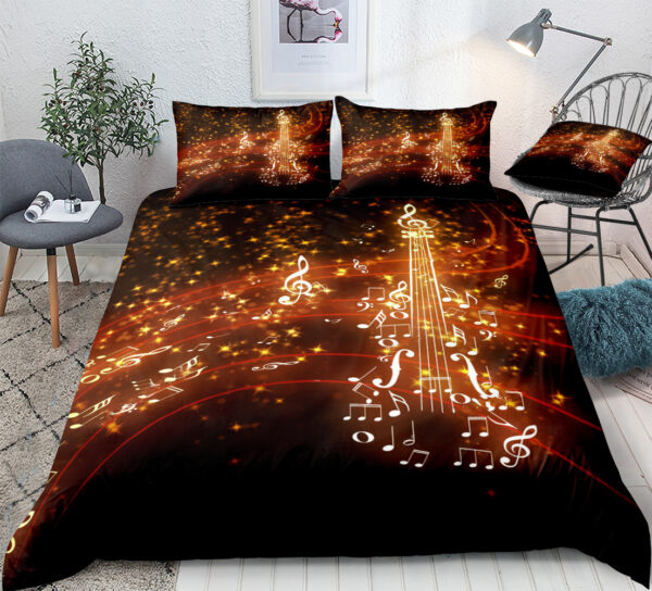 Musical Notes 3D Three Piece Bedding Set - Image 3