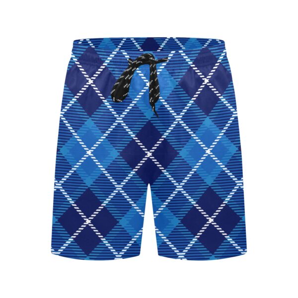 Plaid Men's Mid-Length Beach Shorts - Image 3