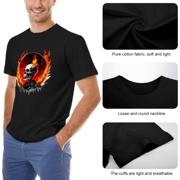 Flaming Skull Men's T-shirt - Image 7
