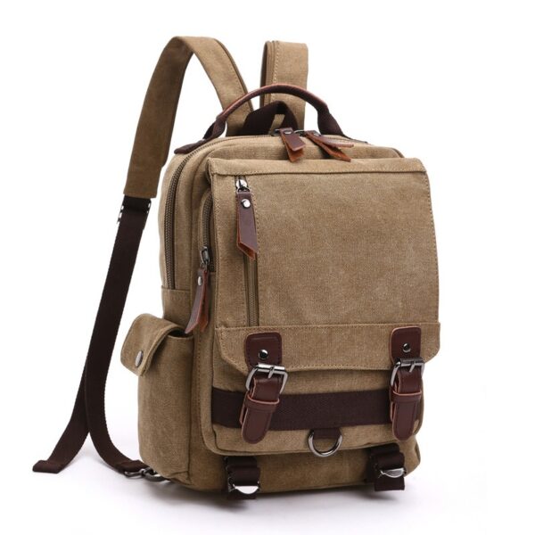 Cotton Canvas Multifunction Backpack - Image 2