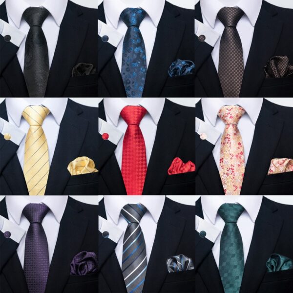 Patterned Necktie Hanky and Cufflinks Set
