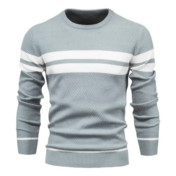 O-Neck Striped Pullover Knit Sweater