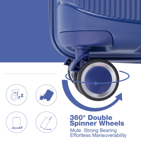 Expandable Lightweight Hard Shell Suitcase Set with Double Spinner Wheels - Image 11