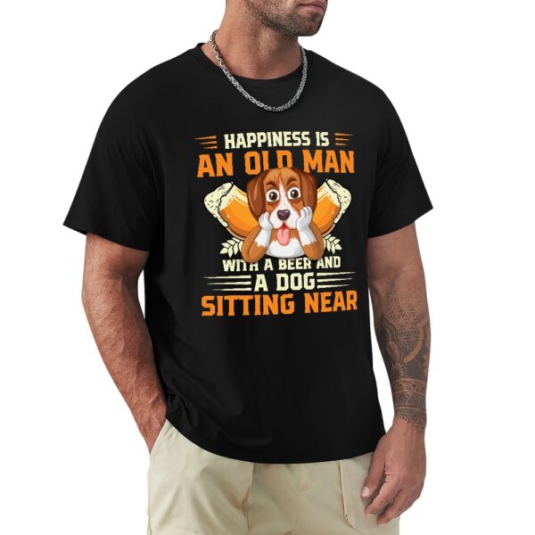 Happiness Is An Old Man With A Dog Men's T-shirt - Image 2