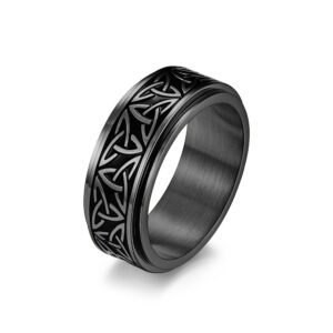 Nordic Viking Triangle Rotatable Titanium Steel Ring