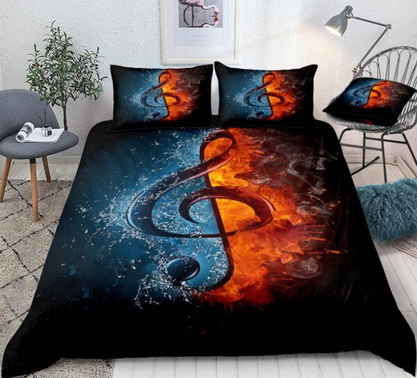 Musical Notes 3D Three Piece Bedding Set
