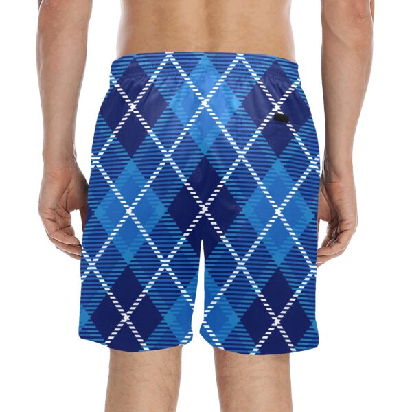 Plaid Men's Mid-Length Beach Shorts - Image 2