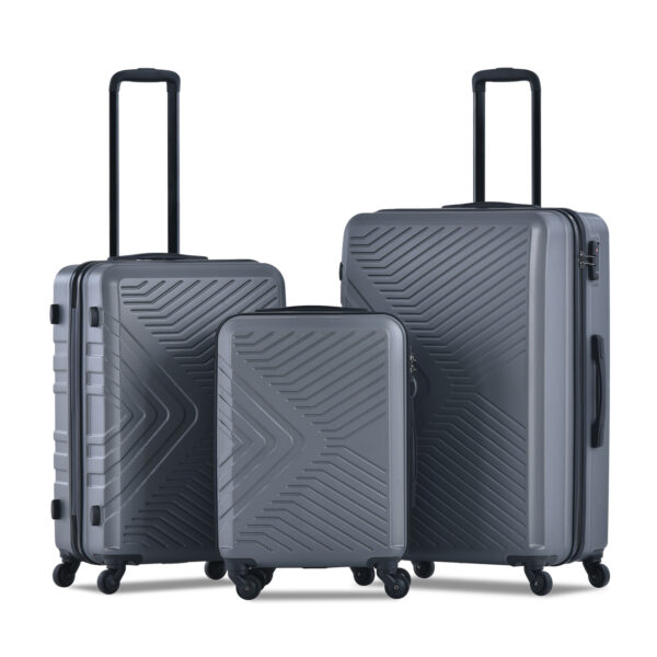 3 Piece Gray ABS Luggage Set - Image 12