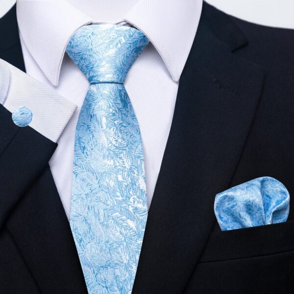 Patterned Necktie Hanky and Cufflinks Set - Image 13