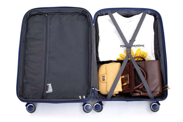 Expandable Lightweight Hard Shell Suitcase Set with Double Spinner Wheels - Image 7