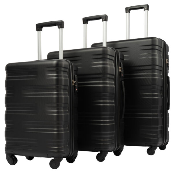 3 Pcs Black Hard Shell Luggage Set - Image 14