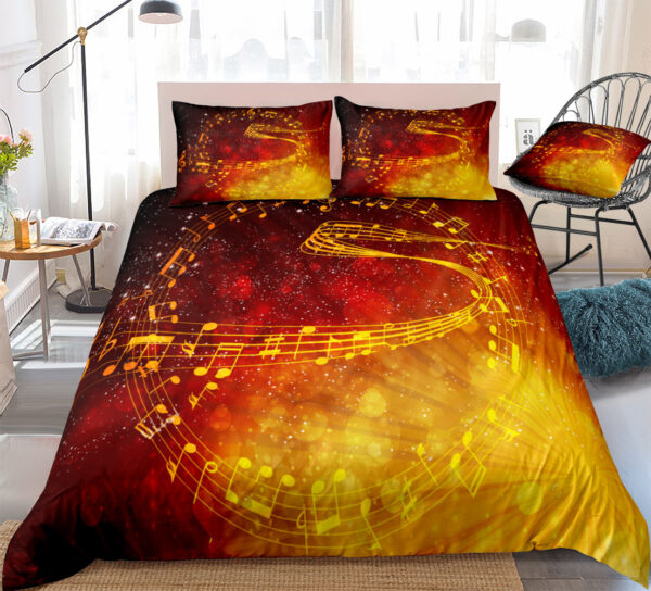 Musical Notes 3D Three Piece Bedding Set - Image 2