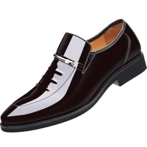 Patent Leather Loafer Style Pointy Toe Dress Shoes