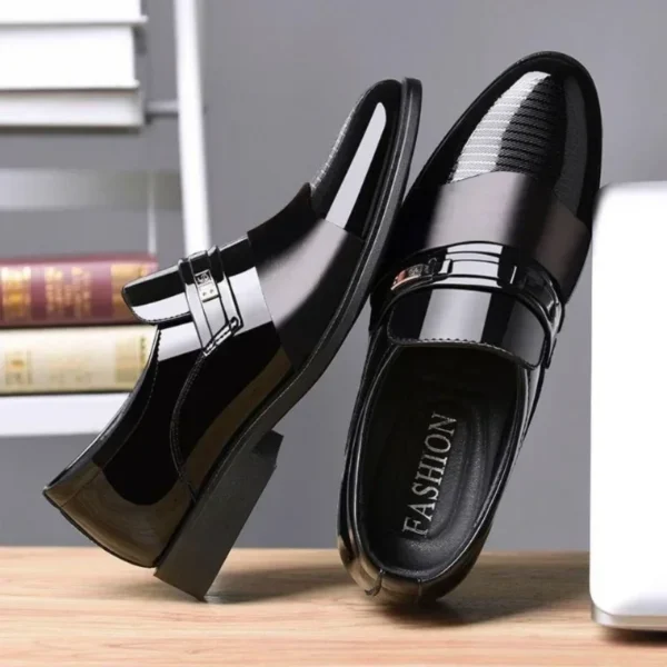 Leather Oxfords Pointy Dress Shoes - Image 3