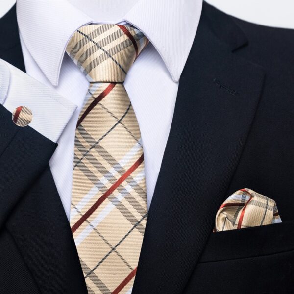 Patterned Necktie Hanky and Cufflinks Set - Image 29
