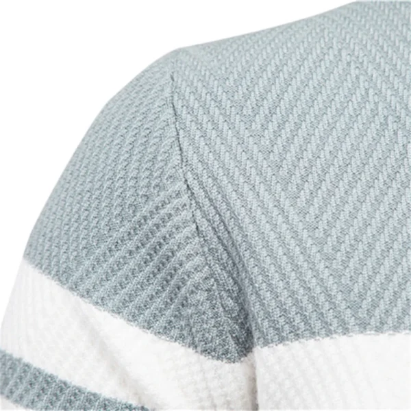 O-Neck Striped Pullover Knit Sweater - Image 3