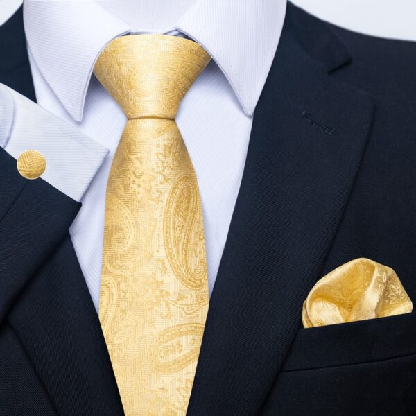 Patterned Necktie Hanky and Cufflinks Set - Image 33