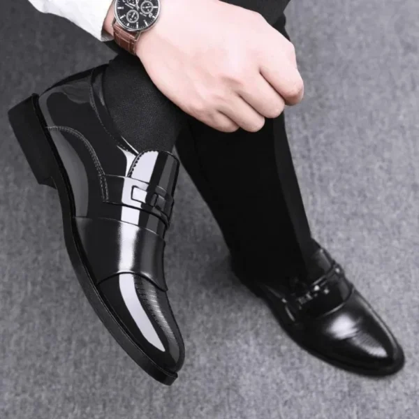 Leather Oxfords Pointy Dress Shoes - Image 5